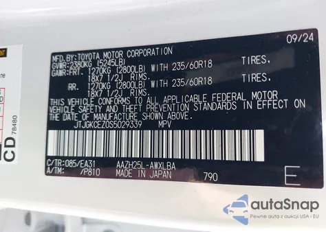 2025 Lexus Nx 350H Premium z USA, uszkodzony, nr VIN JTJGKCEZ0S5029339